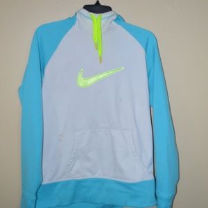 neon blue/green nike therma-fit hoodie